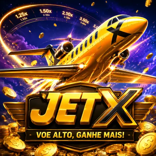 Miniatura do jogo crash JetX com foguete e rastro luminoso